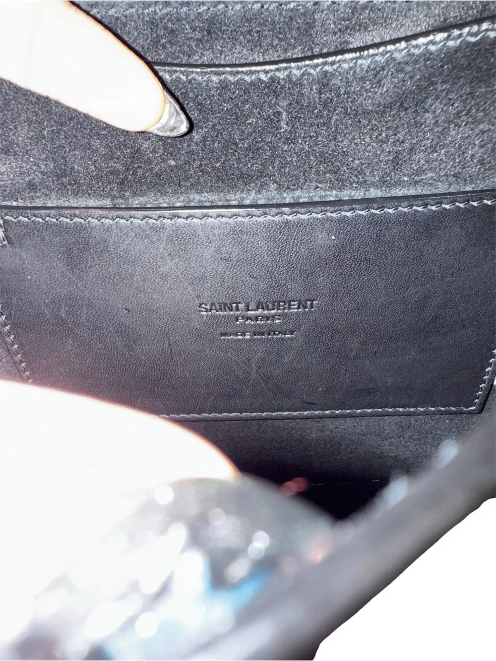 Saint Laurent Black Leather YSL Logo Crossbody - Picture 8 of 10